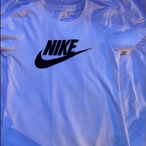 Nike Short Sleeve White Shirt with Black Nike Logo